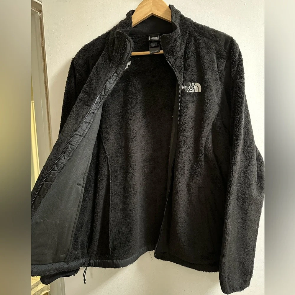 The North Face Black Osito Fuzzy Sherpa Full Zip Up Jacket Mocked Pockets XL - Picture 4 of 11